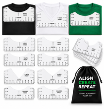 Load image into Gallery viewer, Tietoc Ruler Set - 9pcs PVC Tshirt-Ruler.
